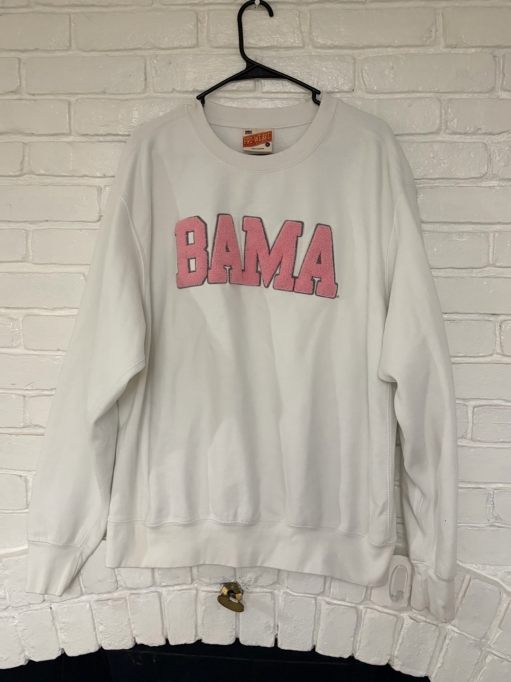 Alabama ncaa bamma crewneck sweater size large pink and white mv sport